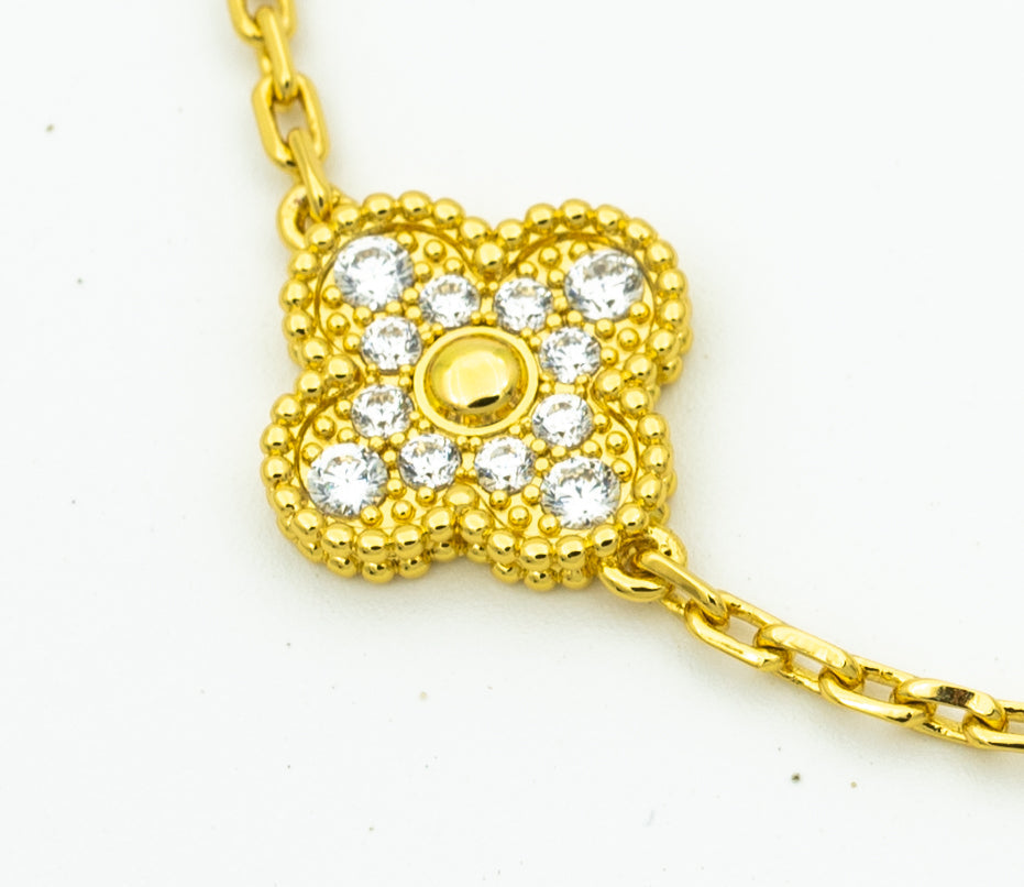 [Windsor Jewelry]CLOVER BRACELET 5 MOTIFS GOLD DIAMOND