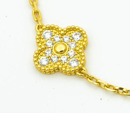 [Windsor Jewelry]CLOVER BRACELET 5 MOTIFS GOLD DIAMOND