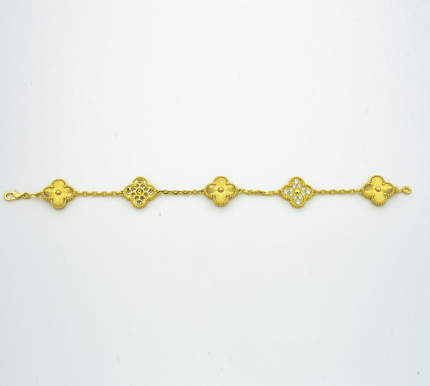 [Windsor Jewelry]CLOVER BRACELET 5 MOTIFS GOLD DIAMOND
