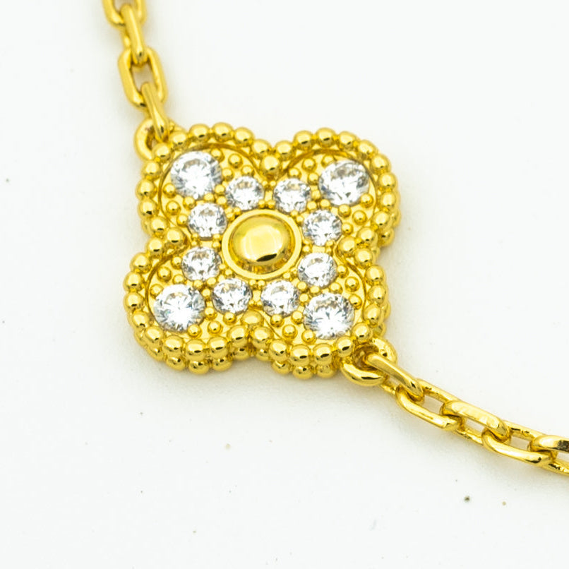 [Windsor Jewelry]CLOVER BRACELET 5 MOTIFS GOLD DIAMOND