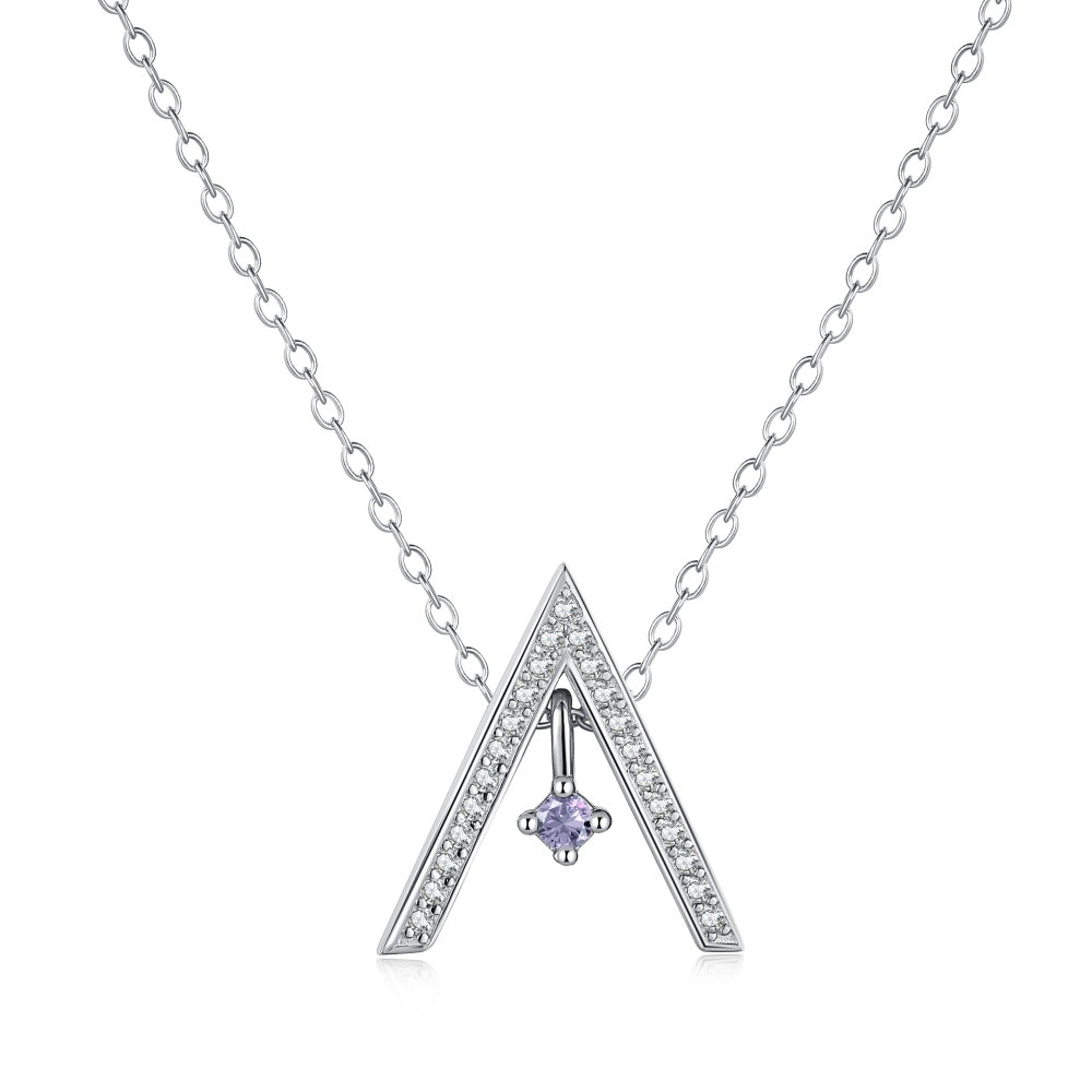 [Windsor Jewelry]Sparkling "A" Shape Necklace