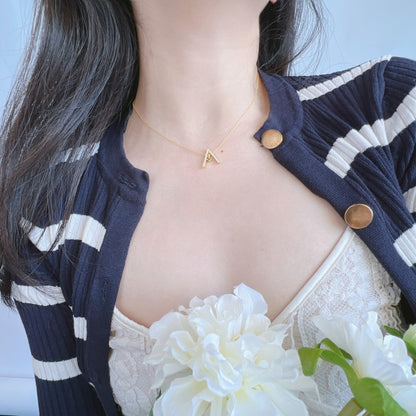 [Windsor Jewelry]Sparkling "A" Shape Necklace