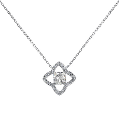 [Windsor Jewelry]Exquisite Flower Shape Princess Cut Necklace