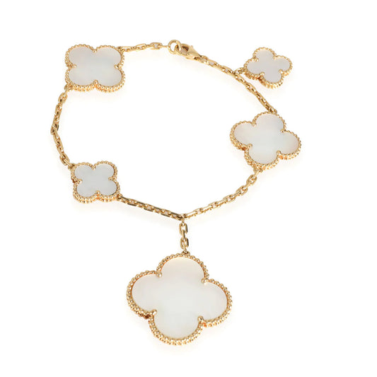 [Windsor Jewelry]MAGIC CLOVER MOP GOLD BRACELET 5 MOTIFS