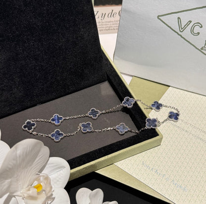 [Windsor Jewelry]CLOVER 10 MOTIFS BIDE STONE NECKLACE