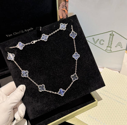[Windsor Jewelry]CLOVER 10 MOTIFS BIDE STONE NECKLACE