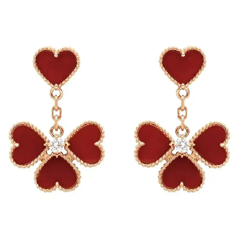 [Windsor Jewelry]SWEET CLOVER CARNELIAN EARRINGS