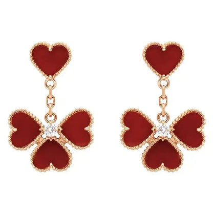 [Windsor Jewelry]SWEET CLOVER CARNELIAN EARRINGS