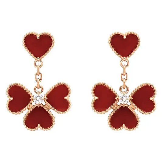 [Windsor Jewelry]SWEET CLOVER CARNELIAN EARRINGS