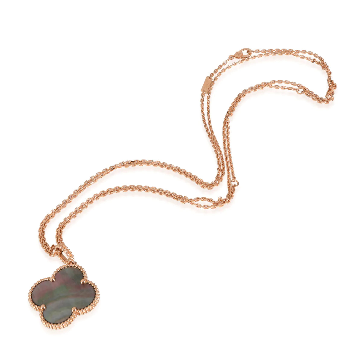 [Windsor Jewelry]CLOVER 25MM GOLD DARK MOP BIG CLOVER NECKLACE