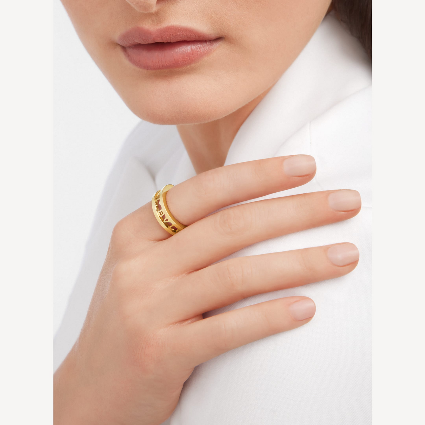 [Windsor Jewelry]ZERO 1 ONE-BAND WITH OPENWORK LOGO SPIRAL RING