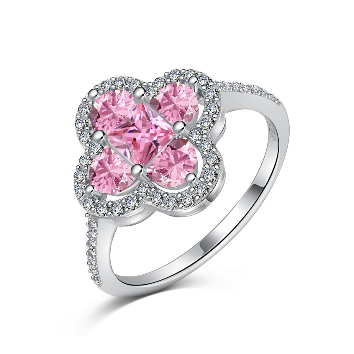 [Windsor Jewelry]Luxurious Eternity Flower Shape Banquet Ring