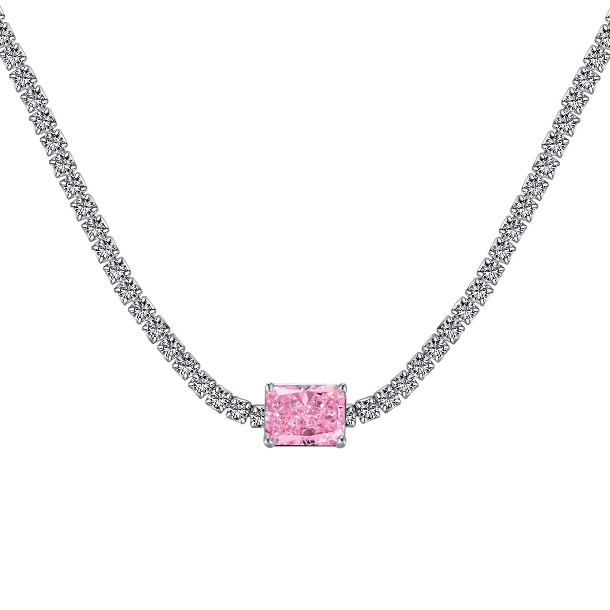 [Windsor Jewelry]2.0 carat Ornate Emerald Cut Necklace