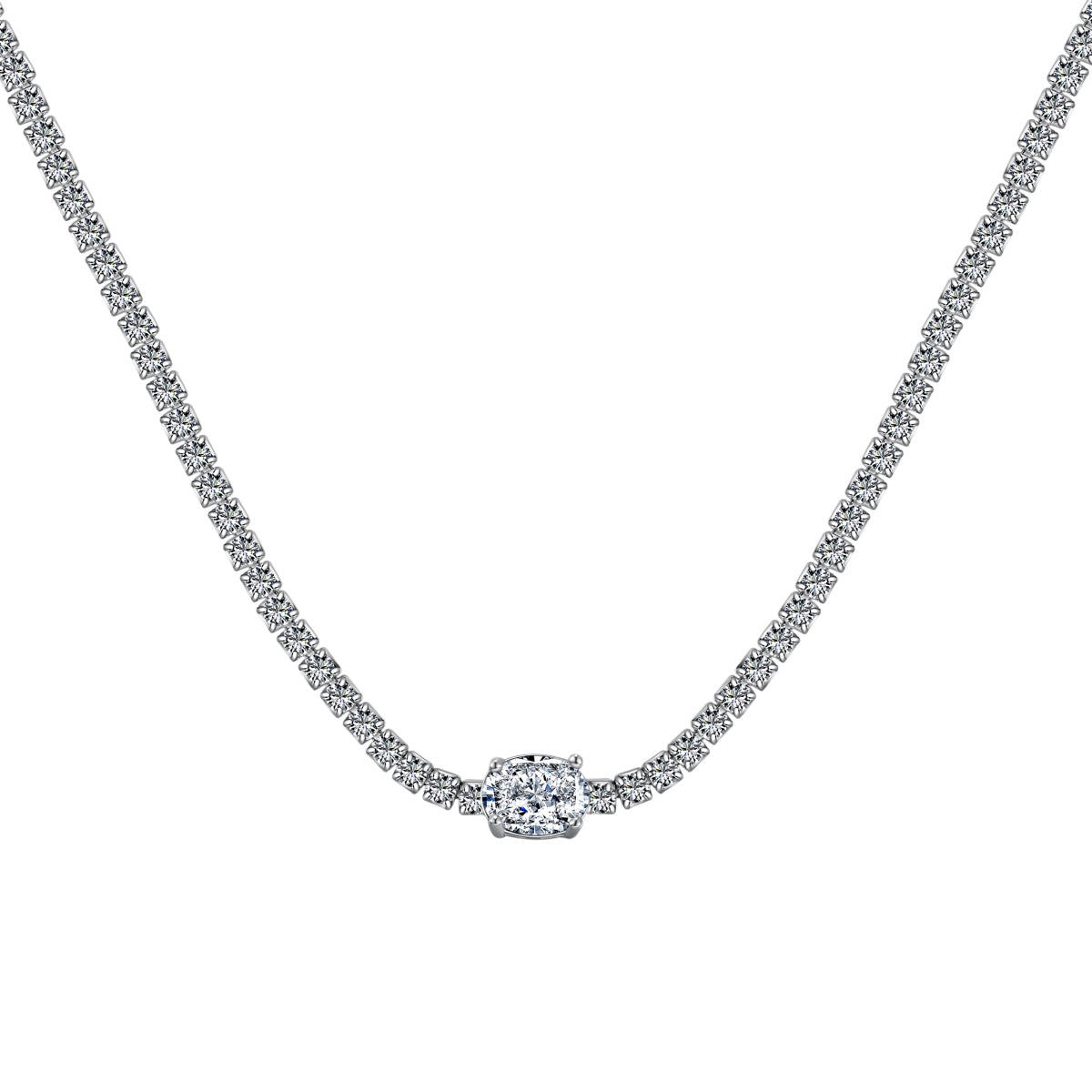 [Windsor Jewelry]1.0 Carat Shining Oval Cut Necklace