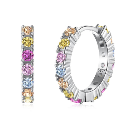[Windsor Jewelry]Radiant Colorful Round Cut Earrings