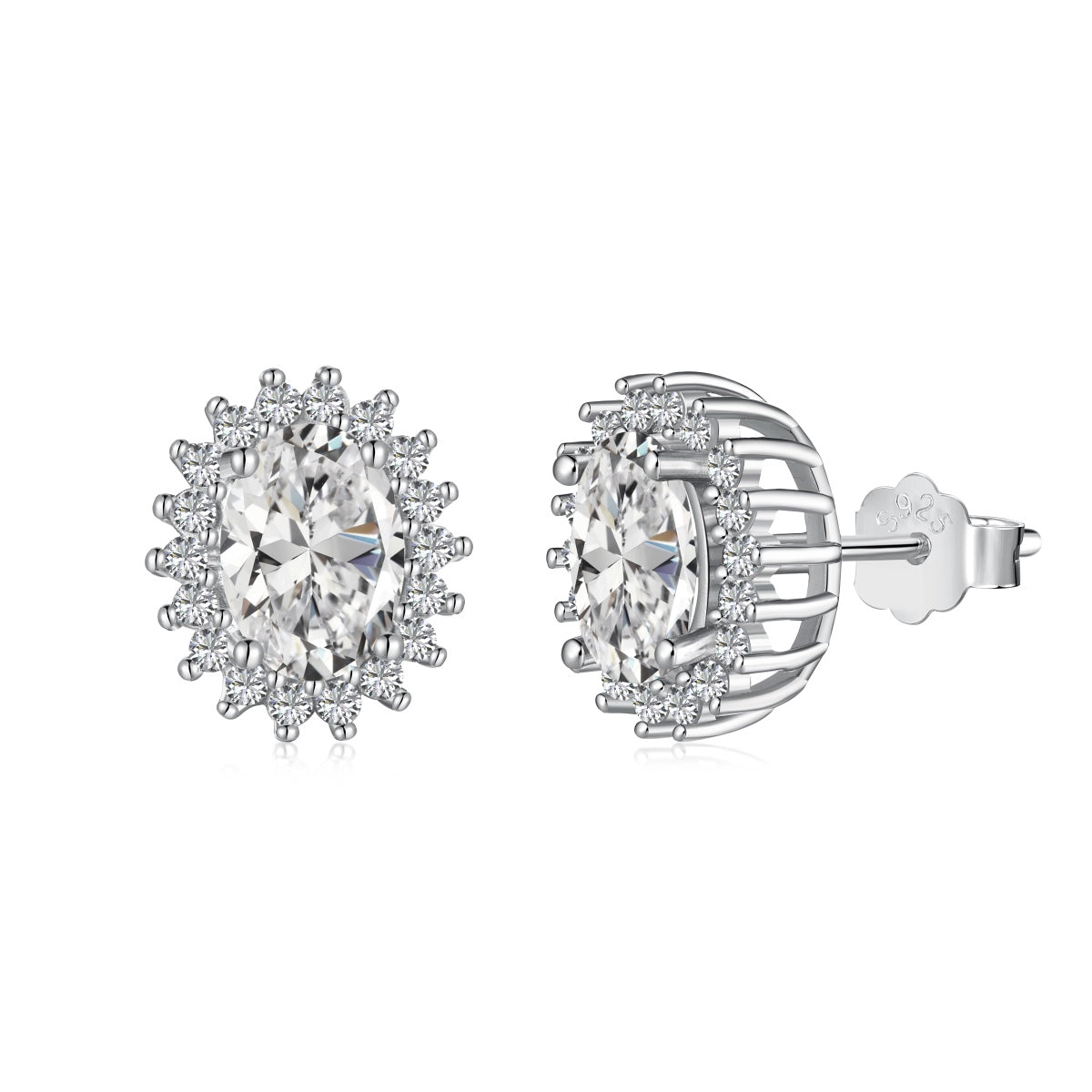 [Windsor Jewelry]Delicate Radiant Oval Cut Daily Earrings