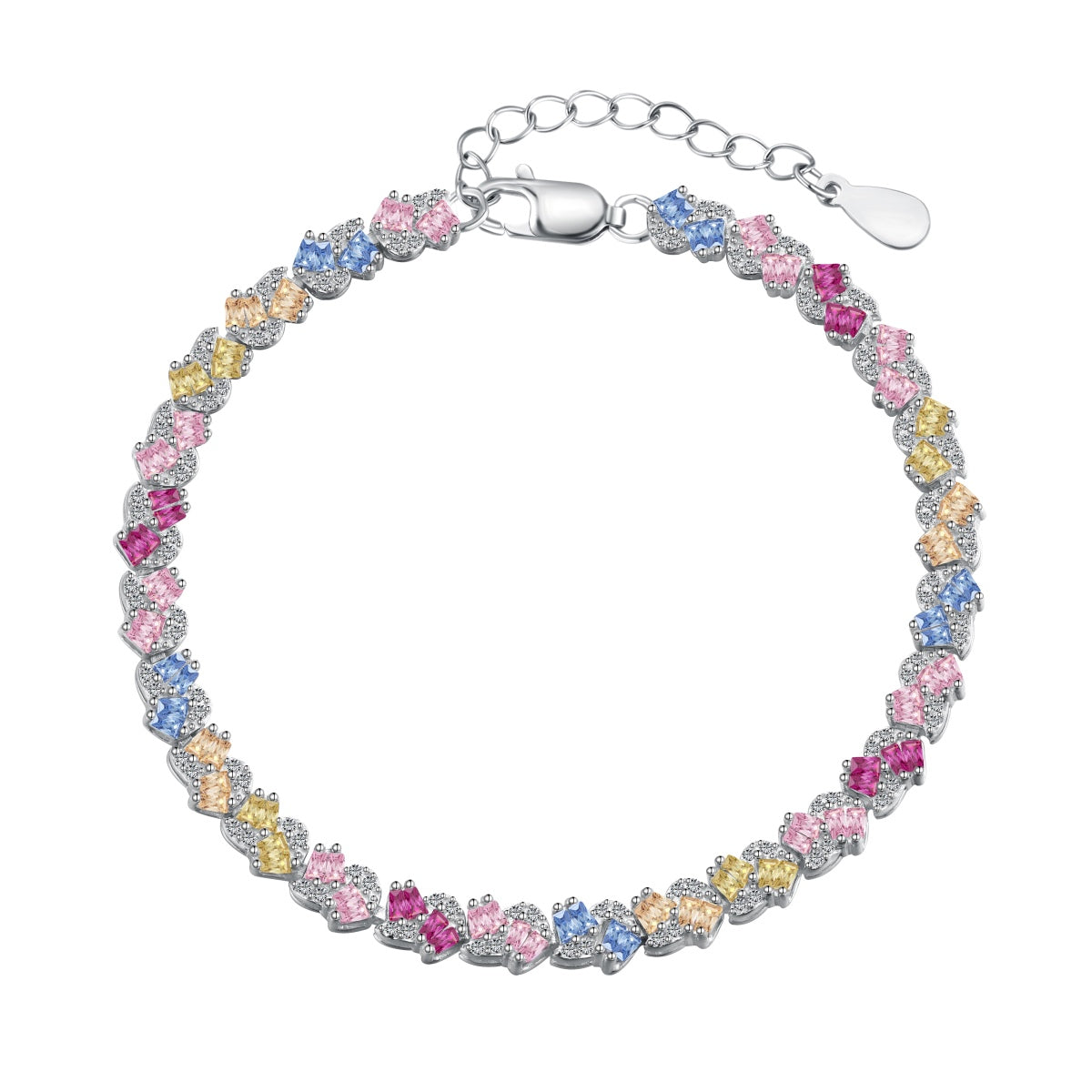 [Windsor Jewelry]Ornate Colorful Flower Shape Party Bracelet