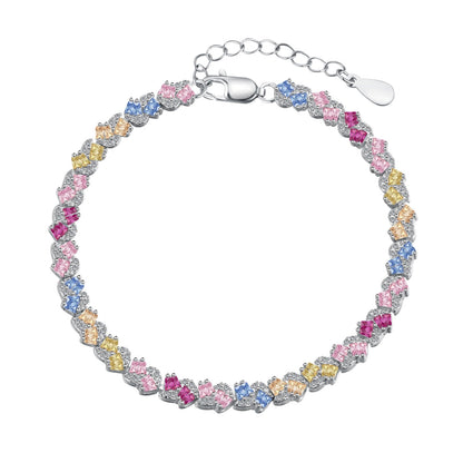 [Windsor Jewelry]Ornate Colorful Flower Shape Party Bracelet