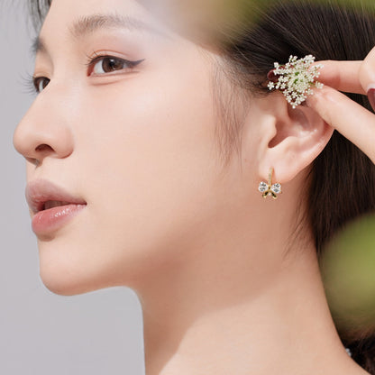 [Windsor Jewelry]Exquisite Earrings With Heart-Shaped Bow Design