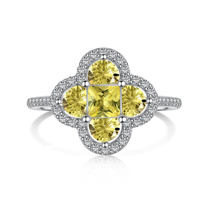 [Windsor Jewelry]Luxurious Eternity Flower Shape Banquet Ring