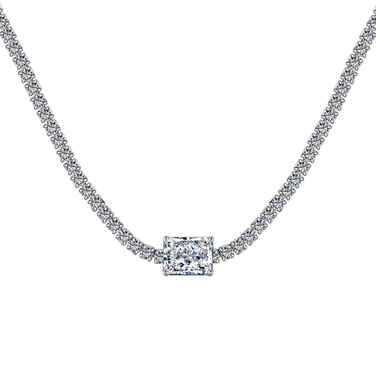[Windsor Jewelry]2.0 carat Ornate Emerald Cut Necklace