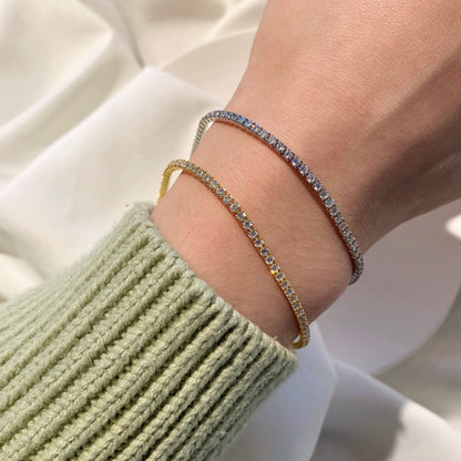 [Windsor Jewelry]Radiant Shinning Princess Cut Tennis Bracelet