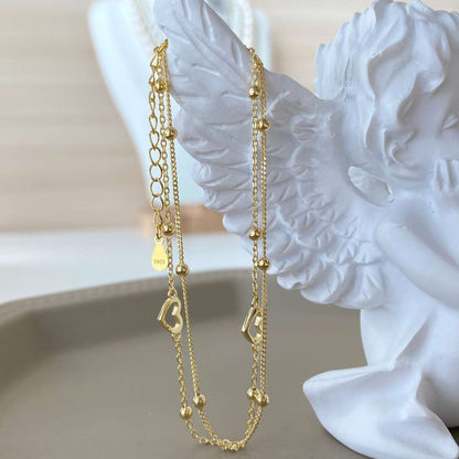 [Windsor Jewelry]Dainty Double Layer Love Heart Bracelet
