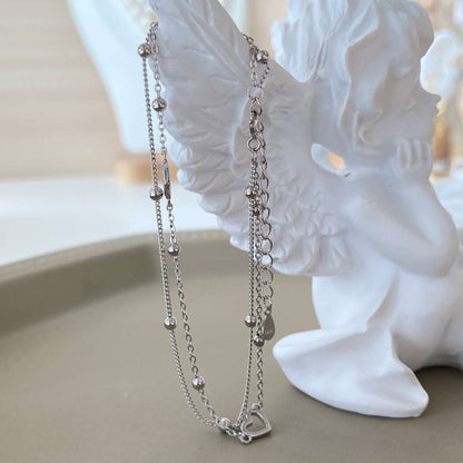 [Windsor Jewelry]Dainty Double Layer Love Heart Bracelet