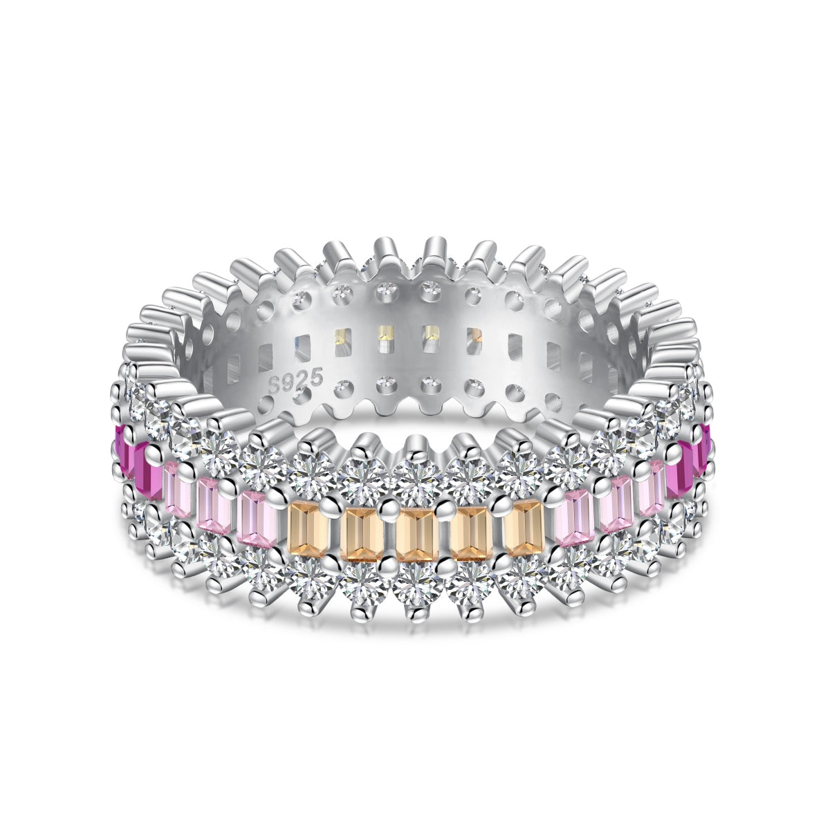 [Windsor Jewelry]Ornate Colorful Radiant Cut Daily Ring