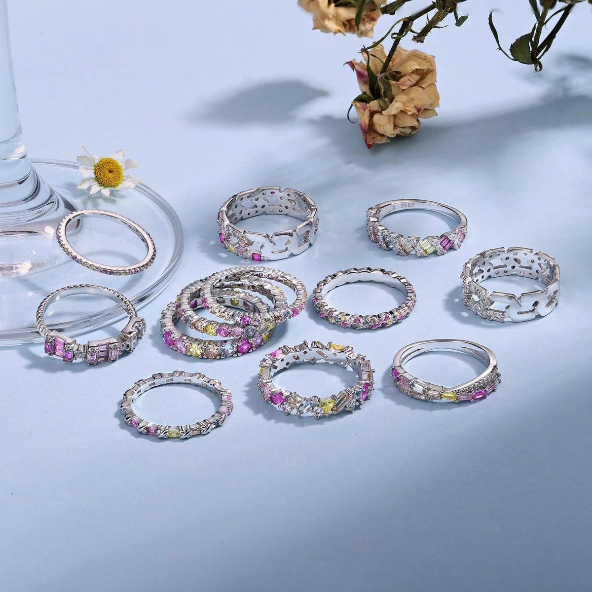 [Windsor Jewelry]Unique Scintillating Round Cut Daily Ring
