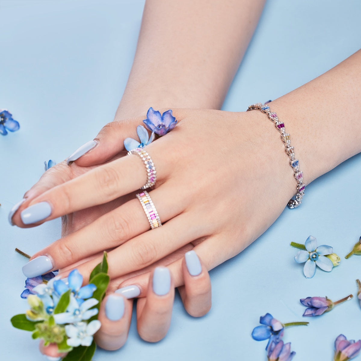 [Windsor Jewelry]Dainty Kaleidoscopic Emerald Cut Daily Ring