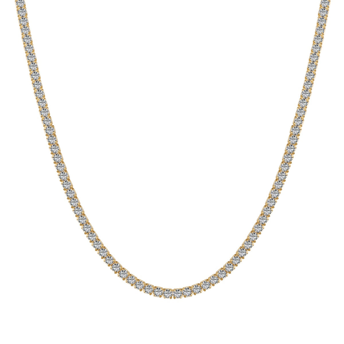 [Windsor Jewelry]Delicate Round Shape Tennis Necklace