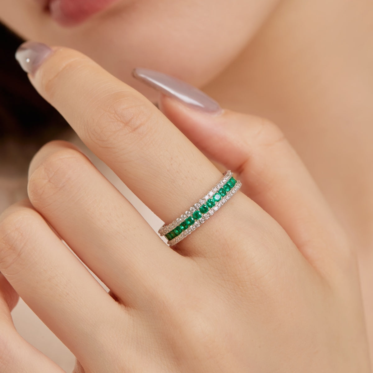 [Windsor Jewelry]Delicate Colorful Round Cut Daily Ring