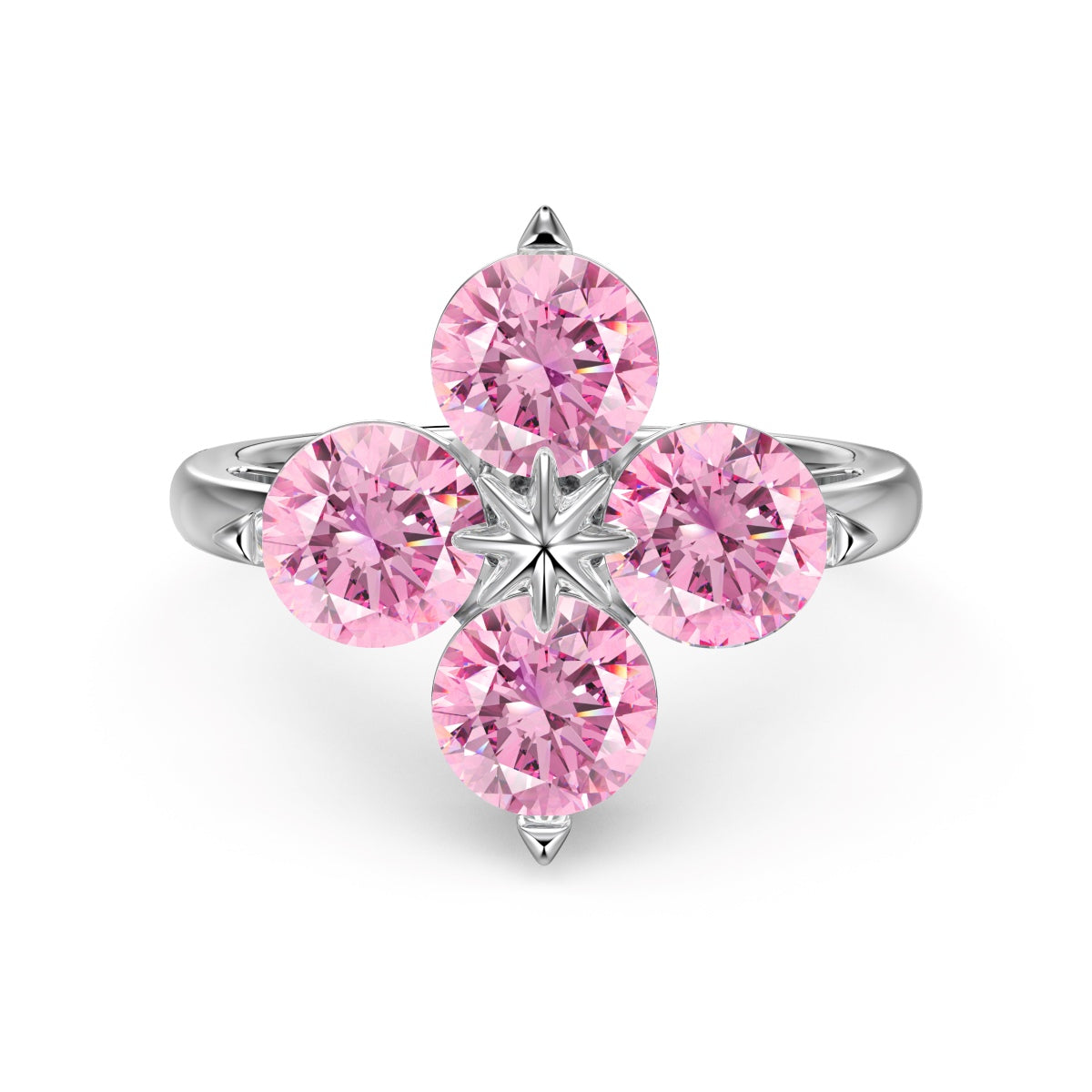 [Windsor Jewelry]Four-Leaf Clover Eight-Pointed Star Ring