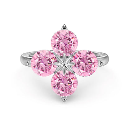 [Windsor Jewelry]Four-Leaf Clover Eight-Pointed Star Ring