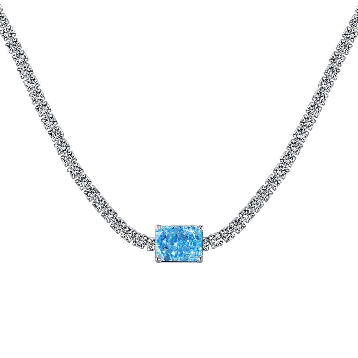 [Windsor Jewelry]2.0 carat Ornate Emerald Cut Necklace
