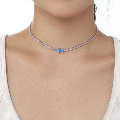 [Windsor Jewelry]2.0 carat Ornate Emerald Cut Necklace