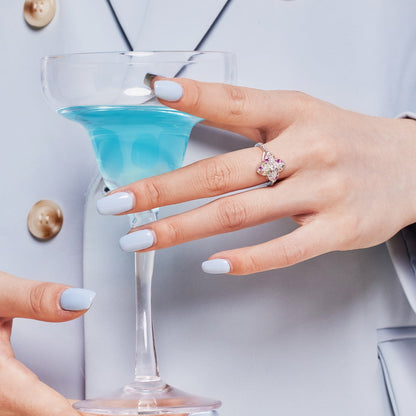 [Windsor Jewelry]Luxurious Colorful Flower Shape Banquet Ring