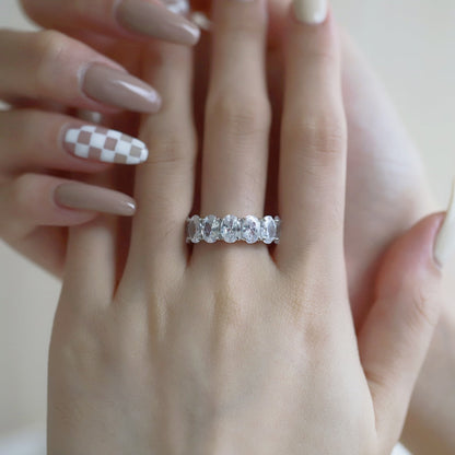 [Windsor Jewelry]Dainty Elongated Cushion Cut Tennis Ring