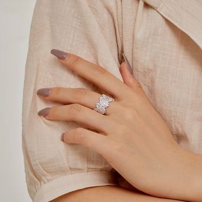 [Windsor Jewelry]Luxurious Colorful Radiant Cut Daily Ring