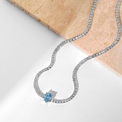 [Windsor Jewelry]1.0 carat Unique Pear Cut Tennis Necklace