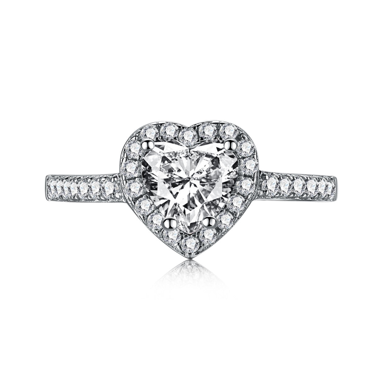 [Windsor Jewelry]Eternity Splashy Romantic Heart Shape Lover Ring