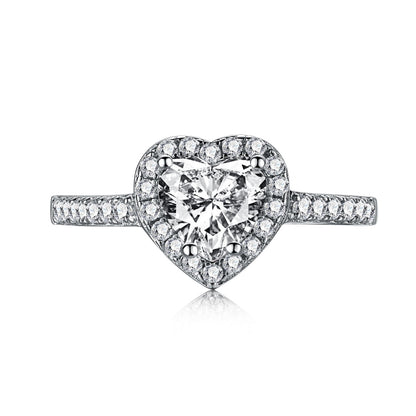 [Windsor Jewelry]Eternity Splashy Romantic Heart Shape Lover Ring