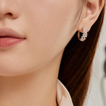 [Windsor Jewelry]Dazzling Colorful Emerald Cut Daily Earrings