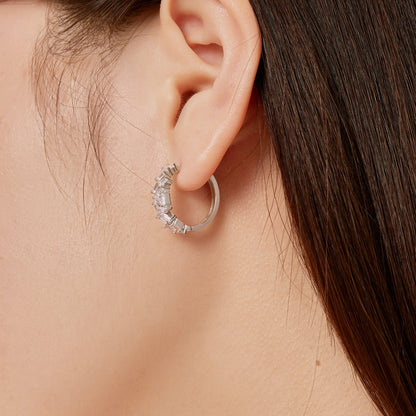 [Windsor Jewelry]Dazzling Colorful Emerald Cut Daily Earrings