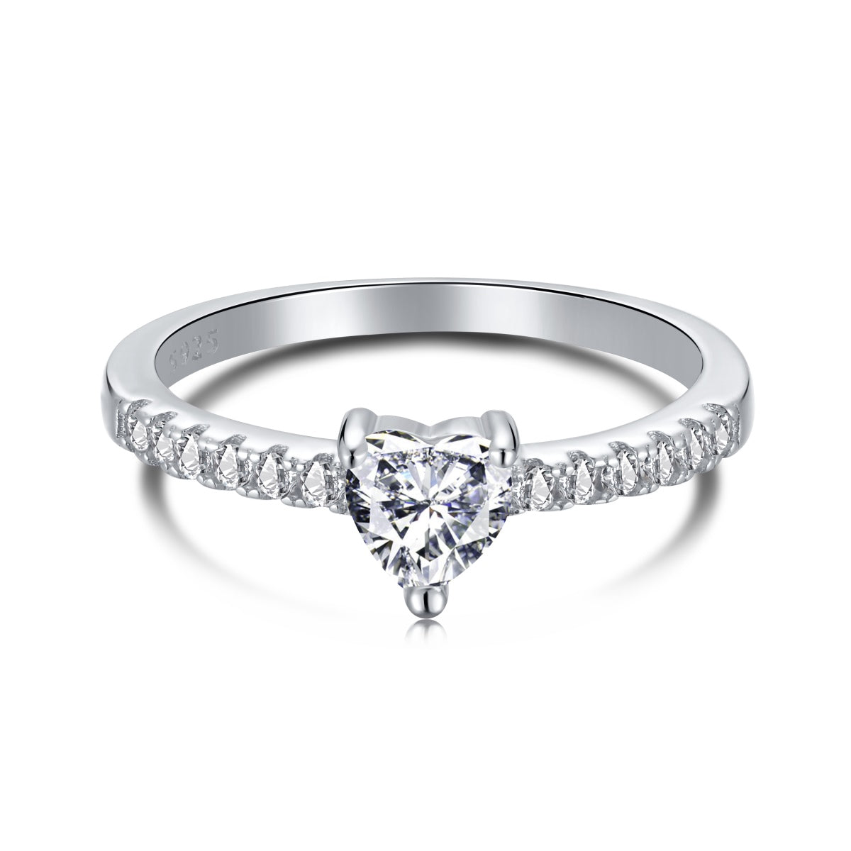 [Windsor Jewelry]0.5 Carat CaratEternity Charming Heart Shape Lover Ring