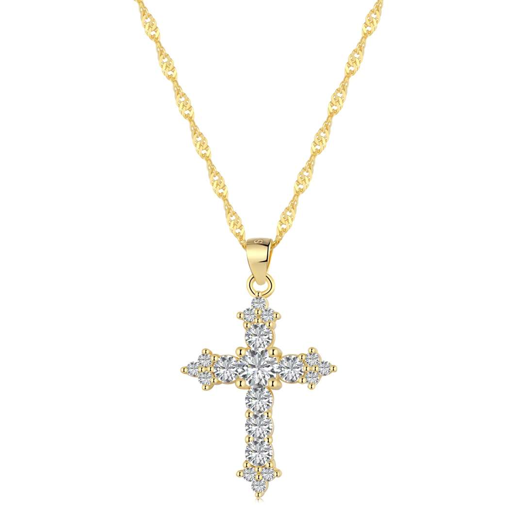 [Windsor Jewelry]Delicate Cross Shape Necklace