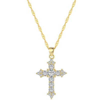 [Windsor Jewelry]Delicate Cross Shape Necklace
