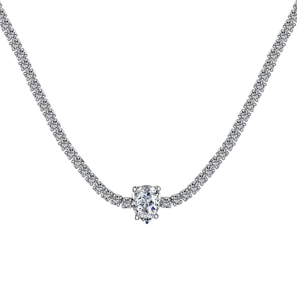 [Windsor Jewelry]1.0 carat Unique Pear Cut Tennis Necklace