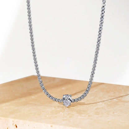 [Windsor Jewelry]1.0 carat Unique Pear Cut Tennis Necklace